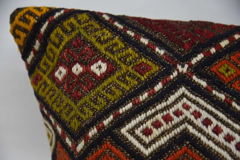Pillow, Boho Pillow, Antique Pillows, 20x28 Red Cushion, Outdoor Patio Pillow Sham, Garden Cushion, Kilim Cushion Sham - 2