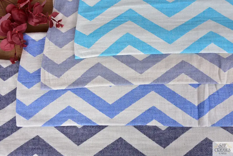 Spa Towel, Turkish bath towel, Travel towel, Turkish Bath Towel Set, Beach Towel Bulk, 70x40 Cotton Zigzag Design Towel, Personalized Gift For Him - 4