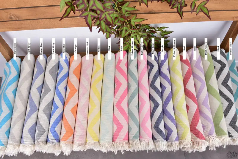 Spa Towel, Turkish bath towel, Travel towel, Turkish Bath Towel Set, Beach Towel Bulk, 70x40 Cotton Zigzag Design Towel, Personalized Gift For Him - 2