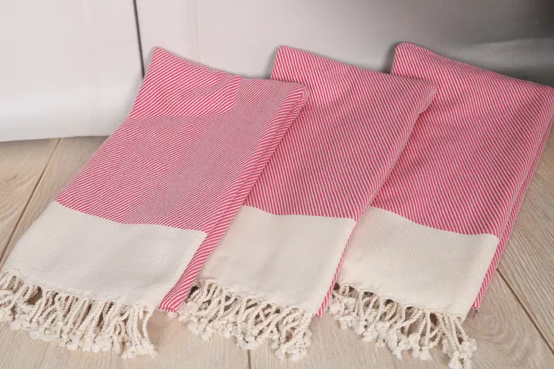 70x40 Cotton Striped Towel, Thin towel, Engagement Gift, Best lightweight Turkish towel for travel USA, Bridesmaid Gift Towel, Quick-Dry Beach Towel - 6