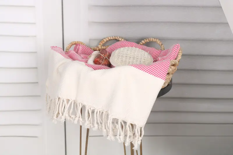 70x40 Cotton Striped Towel, Thin towel, Engagement Gift, Best lightweight Turkish towel for travel USA, Bridesmaid Gift Towel, Quick-Dry Beach Towel - 2