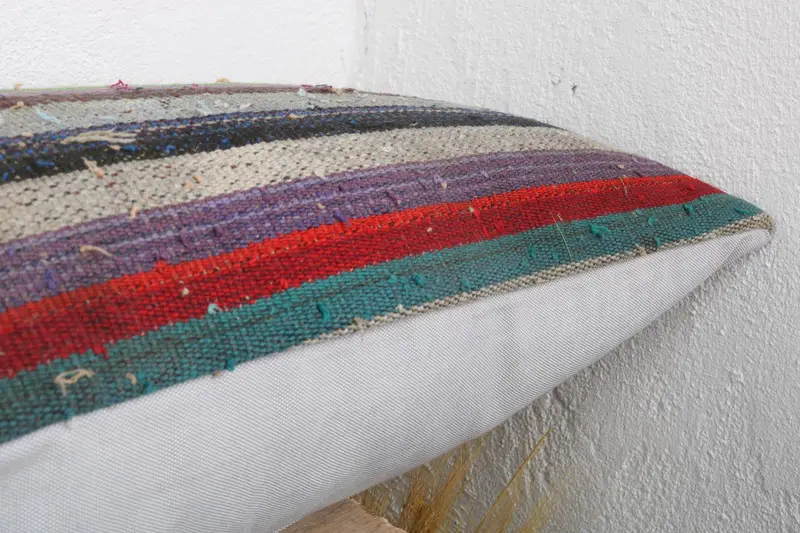 Bolster Throw Pillow Case, Ethnical Kilim Rug Pillow, Vintage Kilim Pillow, Turkish Kilim Pillow, Sofa Pillow Sham, 16x48 Green Pillow, Pillow Cover - 5