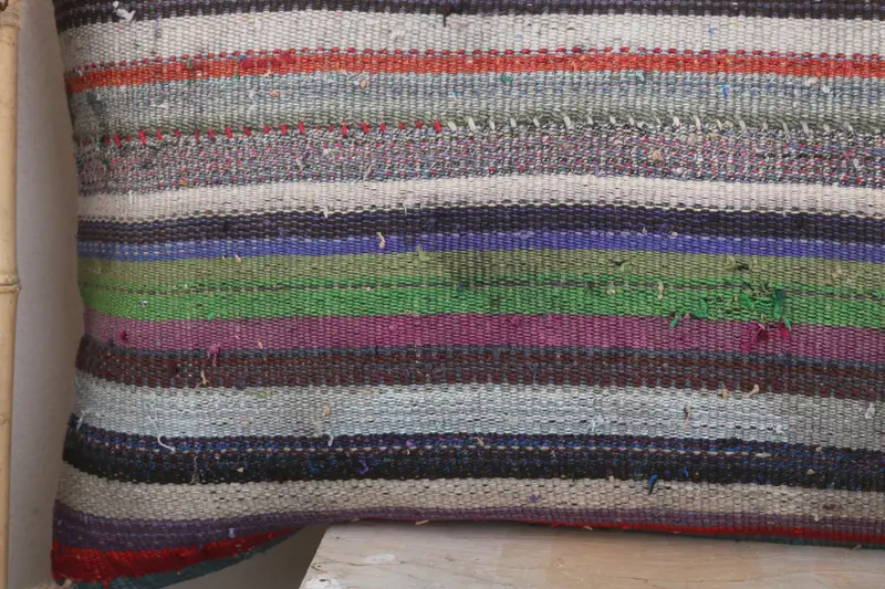 Bolster Throw Pillow Case, Ethnical Kilim Rug Pillow, Vintage Kilim Pillow, Turkish Kilim Pillow, Sofa Pillow Sham, 16x48 Green Pillow, Pillow Cover - 3