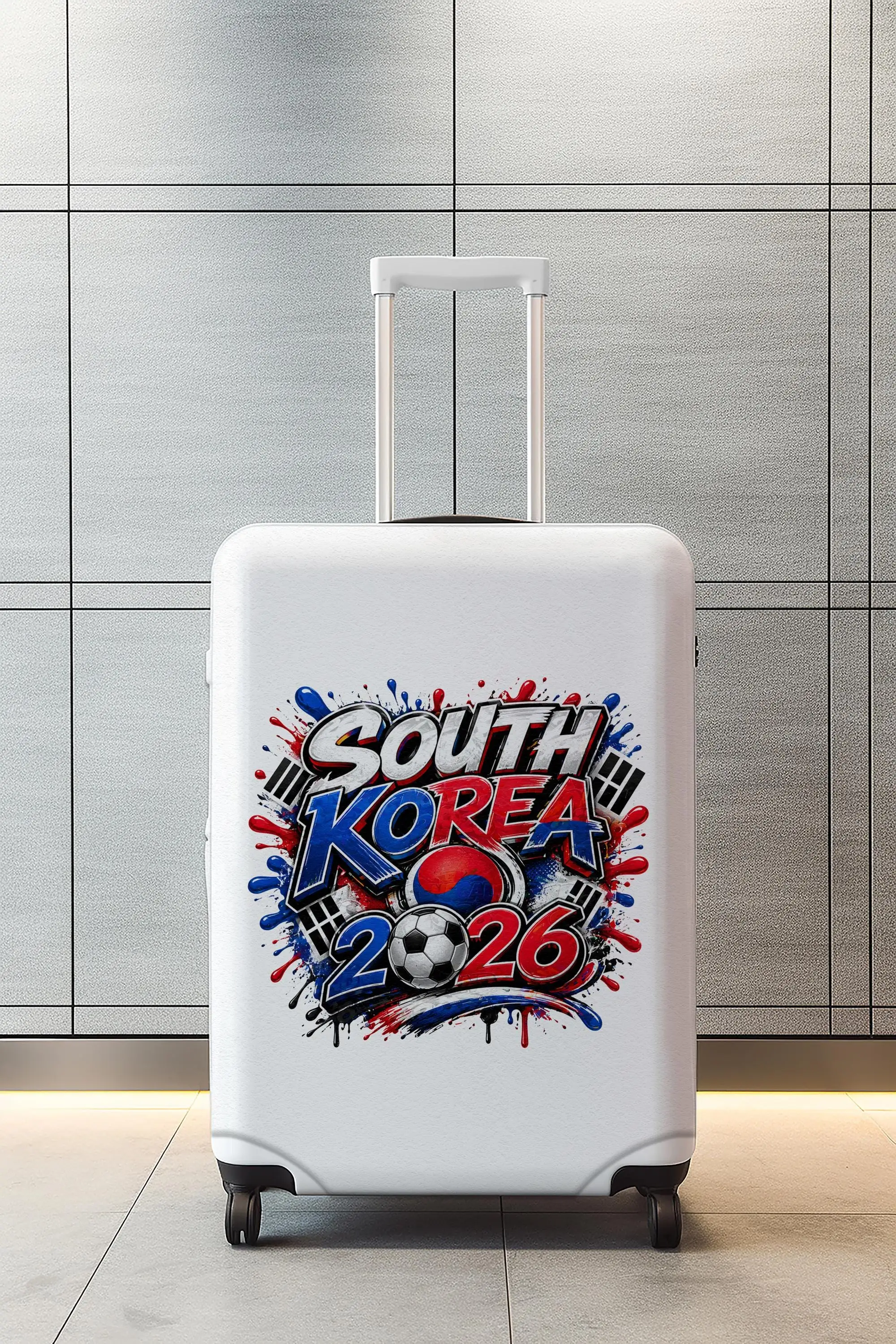 Südkorea-Fußball-Gepäckhülle, 2026-Fan-Kofferschutz mit lebendigem Design - 1