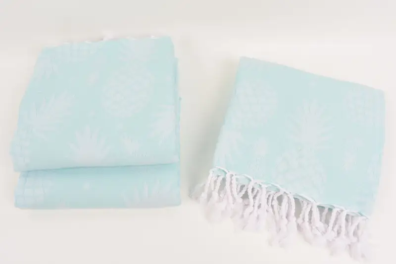 Bridesmaid Favors, Peshtemal Towel, Sand-resistant towel, 70x36 Cotton Pineapple Design Towel, Turkish beach towel, Beach Size Towel, Yoga Towel - 7