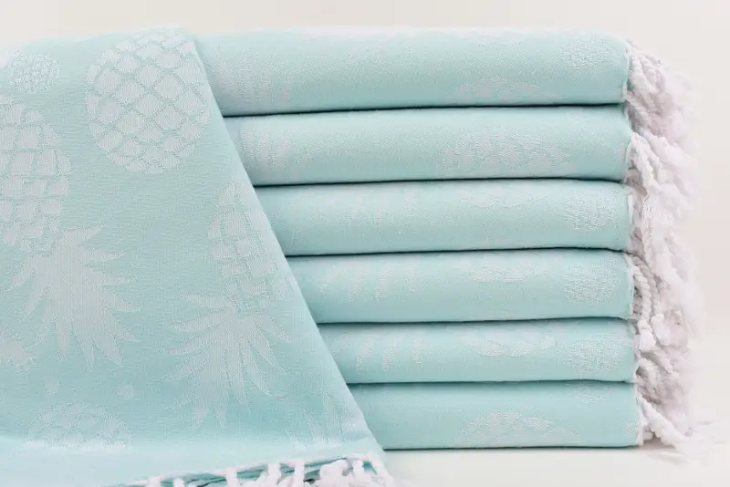 Bridesmaid Favors, Peshtemal Towel, Sand-resistant towel, 70x36 Cotton Pineapple Design Towel, Turkish beach towel, Beach Size Towel, Yoga Towel - 1