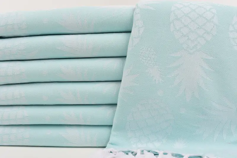 Bridesmaid Favors, Peshtemal Towel, Sand-resistant towel, 70x36 Cotton Pineapple Design Towel, Turkish beach towel, Beach Size Towel, Yoga Towel - 2