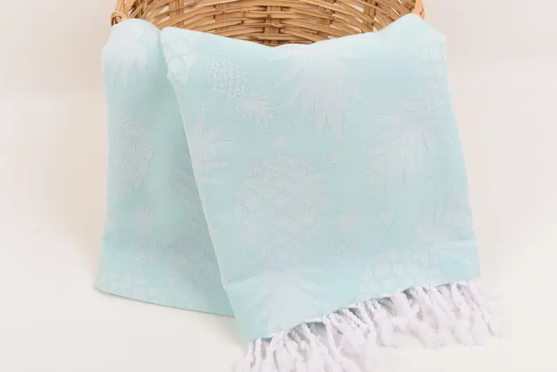 Bridesmaid Favors, Peshtemal Towel, Sand-resistant towel, 70x36 Cotton Pineapple Design Towel, Turkish beach towel, Beach Size Towel, Yoga Towel - 5
