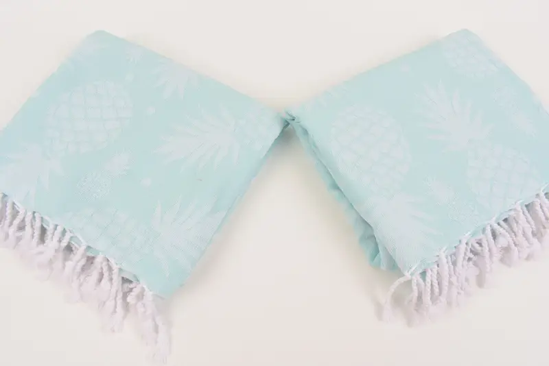 Bridesmaid Favors, Peshtemal Towel, Sand-resistant towel, 70x36 Cotton Pineapple Design Towel, Turkish beach towel, Beach Size Towel, Yoga Towel - 6