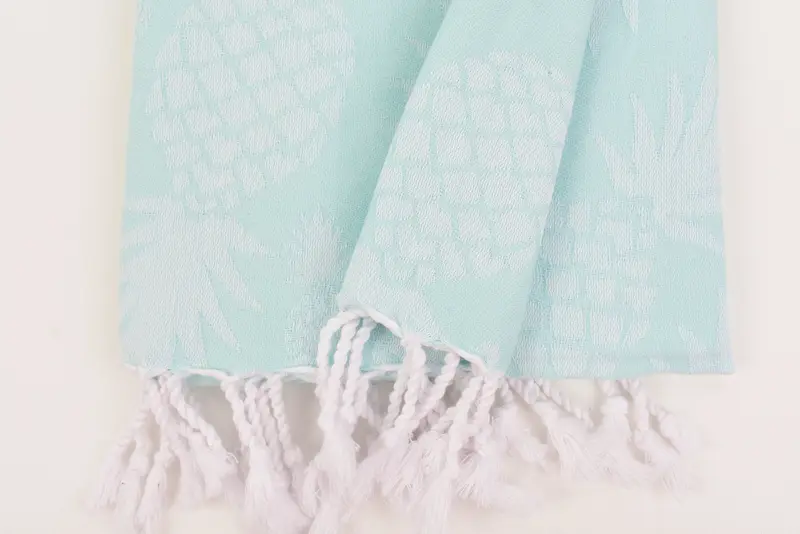 Bridesmaid Favors, Peshtemal Towel, Sand-resistant towel, 70x36 Cotton Pineapple Design Towel, Turkish beach towel, Beach Size Towel, Yoga Towel - 8
