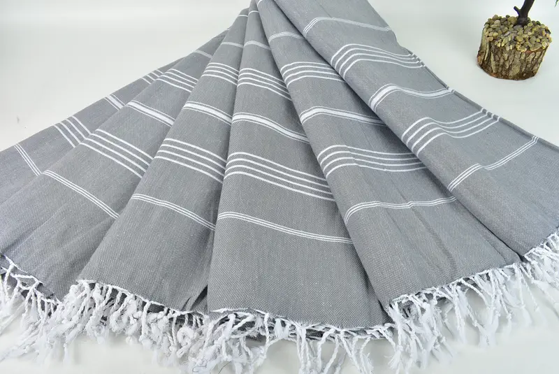 Throw Blanket, Best Friend Wedding Gift, Boyfriend Gift, Organic Beach Blanket, Personalized Gifts, Bachelorette Gifts, 88x60 Cotton Striped Towel - 4
