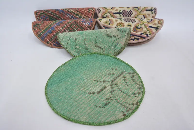 Bohemian Green & Red Placemat, 30x30 Inch Steampunk Style Placemat