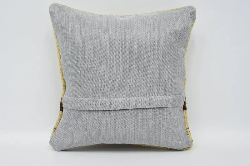Turkish Kilim Pillow, Aesthetic Cushion Cover, Pillow for Couch, Handmade Kilim Cushion, Office Chair Cushion Case, 12x12 Beige Cushion Case, Pillow - 6