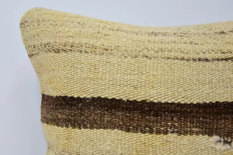 Turkish Kilim Pillow, Aesthetic Cushion Cover, Pillow for Couch, Handmade Kilim Cushion, Office Chair Cushion Case, 12x12 Beige Cushion Case, Pillow - 2