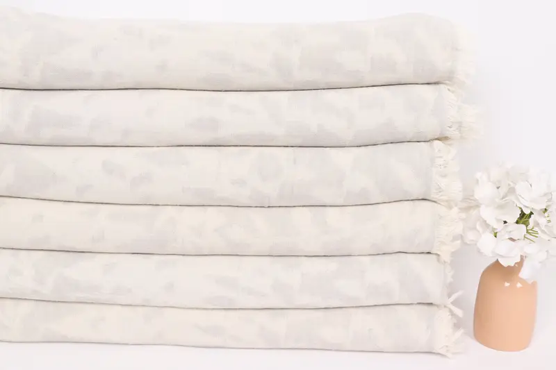 94x86 Cotton Floral Design Towel, Bridal Shower Gift, Custom Wedding Gifts, First Wedding Anniversary Gift, Valentines Gift, Woven Blanket - 3