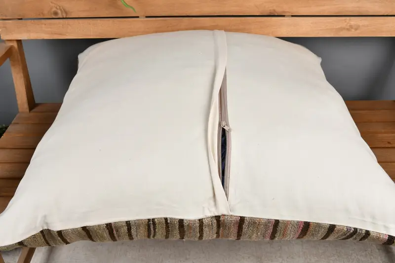 32x32 Beige Pillow Case, Turkish Pillow, Farmhouse Pillow Sham, Boho Pillow Sham Cover, Pillow Case, Pillow for Sofa, Muted Cushion Cover - 5