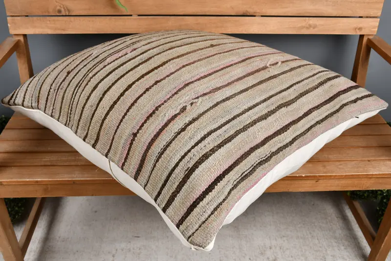 32x32 Beige Pillow Case, Turkish Pillow, Farmhouse Pillow Sham, Boho Pillow Sham Cover, Pillow Case, Pillow for Sofa, Muted Cushion Cover - 2
