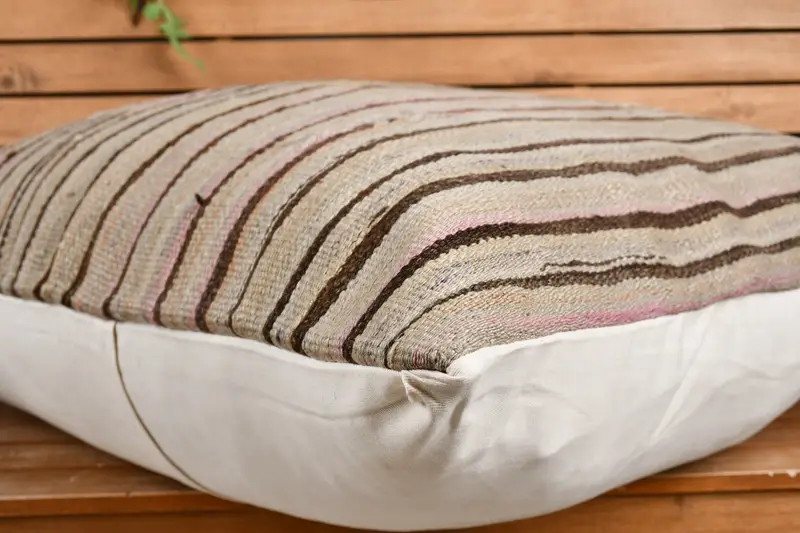 32x32 Beige Pillow Case, Turkish Pillow, Farmhouse Pillow Sham, Boho Pillow Sham Cover, Pillow Case, Pillow for Sofa, Muted Cushion Cover - 3