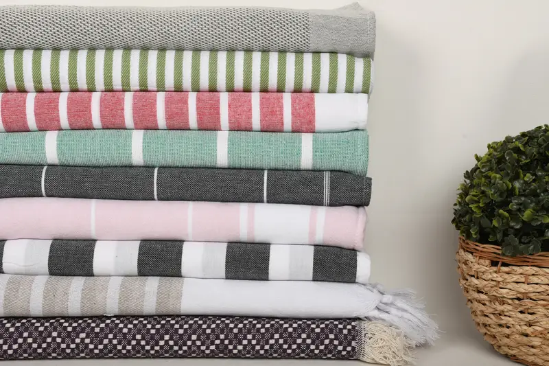 Gift For Mom, Organic cotton peshtemal for spa and beach, Turkish bath towel, 70x40 Cotton Set of 10 Towel, Custom Wedding Gift, Summer Gift - 3