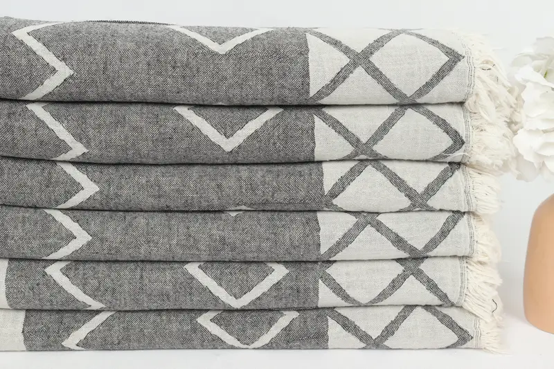 Custom Wedding Gift, 64x36 Cotton Geometric Towel, Turkish bath towel, Personalized Turkish Towel, Mother Of The Groom Gift, Beach Towel Monogram - 4