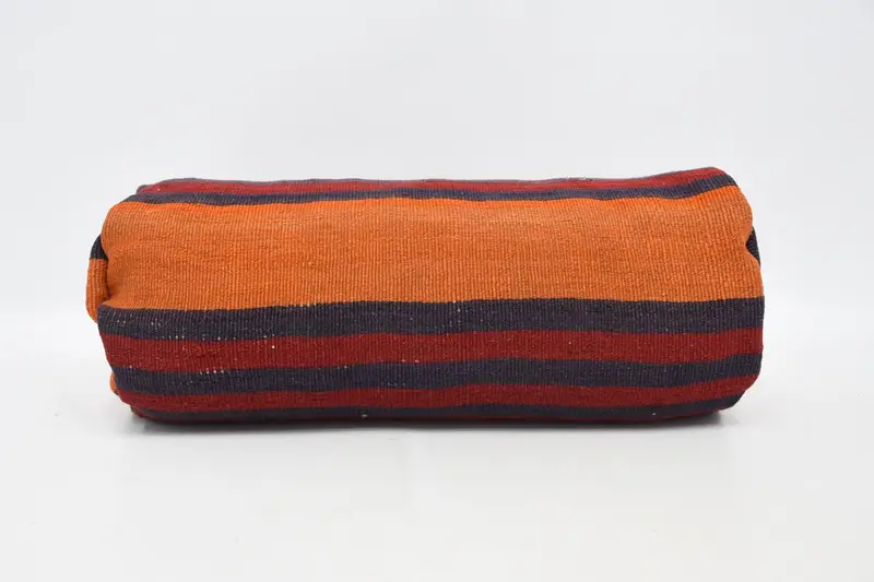 Handgefertigtes gestreiftes Kissen, 8x20 besticktes Kissen mit Vintage-Charme