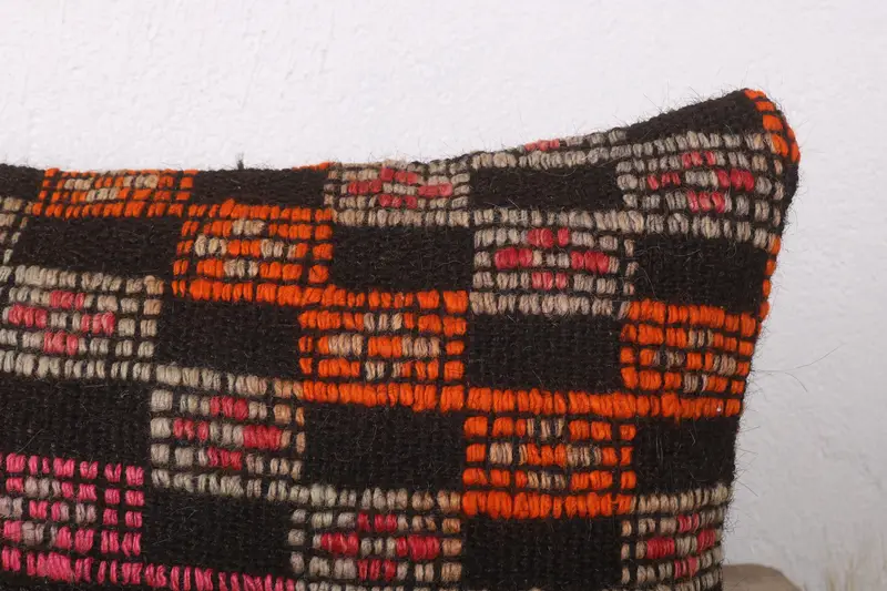 Meditation Pillow Case, Pillow, Antique Pillows, Ethnic Throw Pillow Sham, Pillow for Sofa, 12x24 Brown Cushion, Boho Pillow Sham Cover - 5