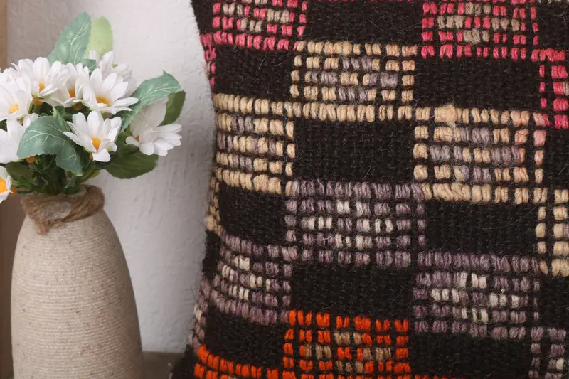 Meditation Pillow Case, Pillow, Antique Pillows, Ethnic Throw Pillow Sham, Pillow for Sofa, 12x24 Brown Cushion, Boho Pillow Sham Cover - 3