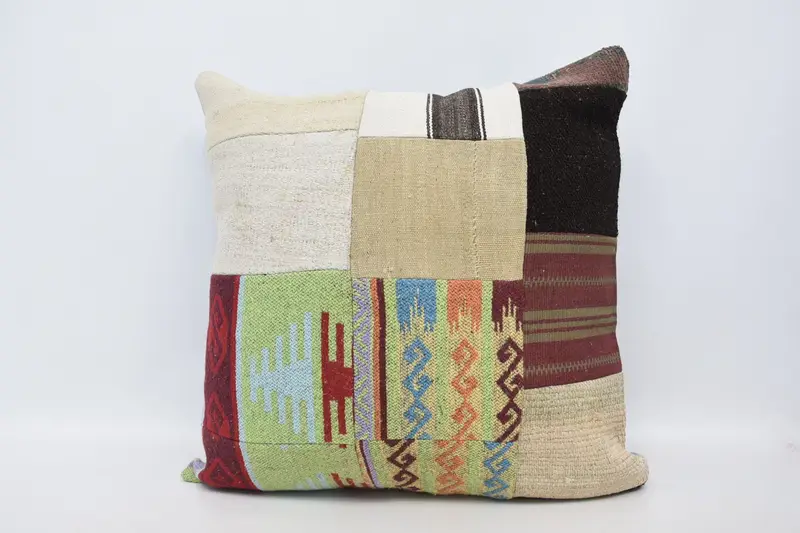 Almohada de tiro Paisley beige, cojín bordado 28x28