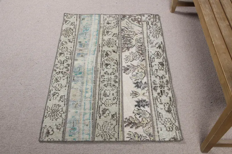 Alfombra Floral Verde, Decoración Elegante 2.5x3.6ft