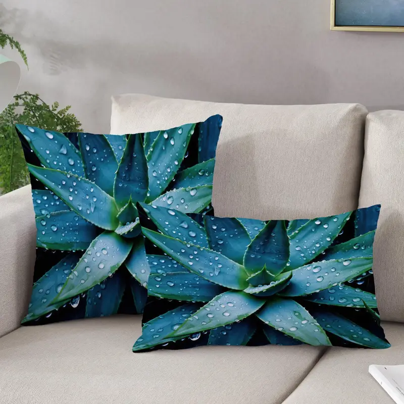 Oturma Odası Dekoru için Mavi Modern Çiftlik Evi Baskılı Yastık