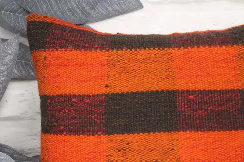 Gift Pillow, Cushion Case, Turkish Bench Cushion Cover, Boho Pillow, Interior Designer Pillow, 14x14 Orange Cushion Case, Nomadic Cushion Case - 2