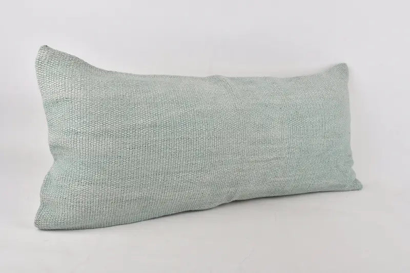 Ethnical Kilim Rug Pillow, Kilim Pillow Cover, Turkish Kilim Pillow, Crochet Pattern Pillow Sham, Pillow, 16x36 Gray Pillow Sham - 2