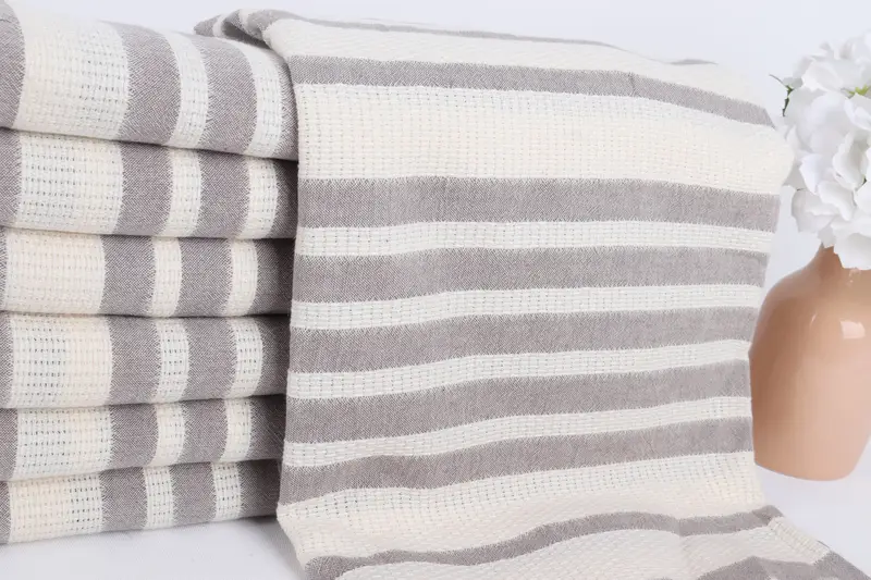Sand-resistant towel, Organic towel, 70x34 Cotton Striped Towel, Boyfriend Christmas Gift, Turkish hand towel, Hammam Towel USA, Monogram Towels - 2