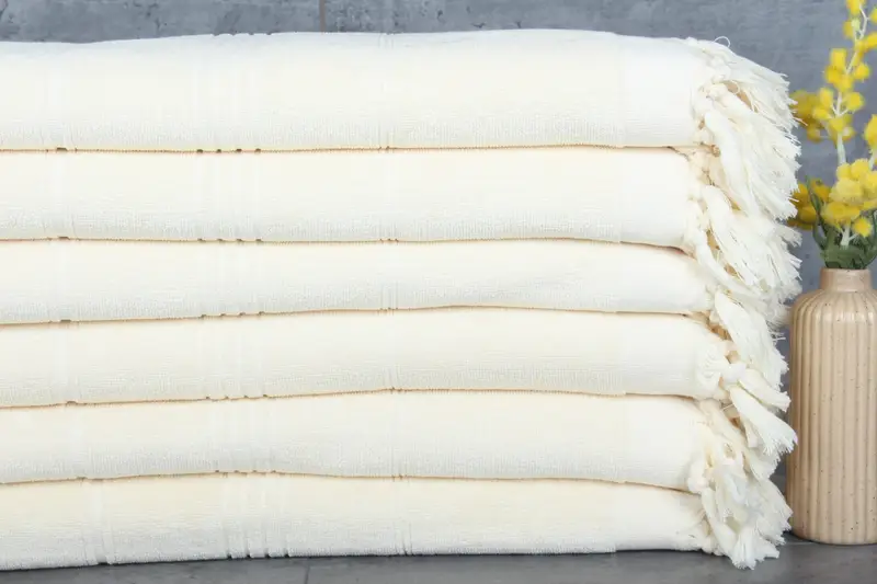 Personalized Organic Cotton Striped Terry Towel, 36x71 Inches