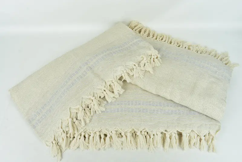 Bridal Shower Gift, Turkish Blanket, Turkish Bedspread, Monogram Beach Blanket, Woven Throw Blanket, Valentines Gift, 96x94 Linen Striped Towel - 6