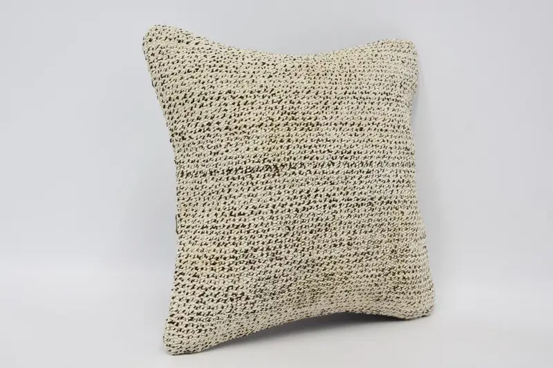 Kilim Cushion Sham, Pillow Sham, Throw Kilim Pillow, One Of A Kind Pillow Sham, 12x12 Beige Cushion, Handmade Kilim Cushion, Seat Cushion - 3