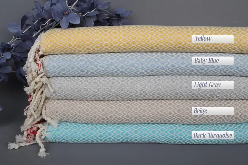 Embroidered Organic Cotton Bath Towel, Beige, 40x71 Inches