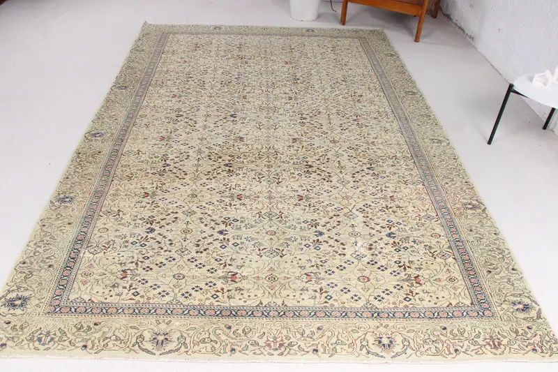 Handmade Green & Blue Camouflage Rug, 5,2x9,5 ft