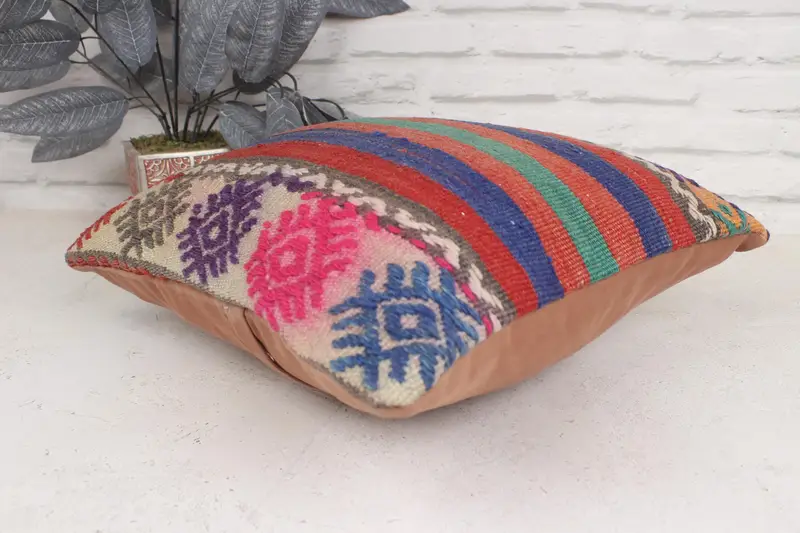 16x16 Red Pillow Sham, Pillow Cover, Pillow for Couch, Turkish Pillow, Garden Pillow Cover, Kilim Pillow, Couch Cushion Case - 6
