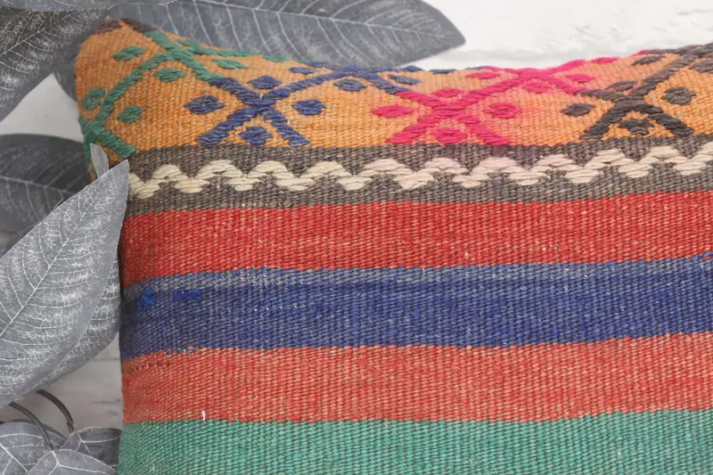 16x16 Red Pillow Sham, Pillow Cover, Pillow for Couch, Turkish Pillow, Garden Pillow Cover, Kilim Pillow, Couch Cushion Case - 2