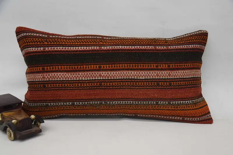 12x24 Orange Cushion Cover, Kilim Cushion Sham, Ethnic Pillow Cover Cushion, Kilim Pillow, Bed Pillow Sham, Cushion Cover, Boho Pillow - 4