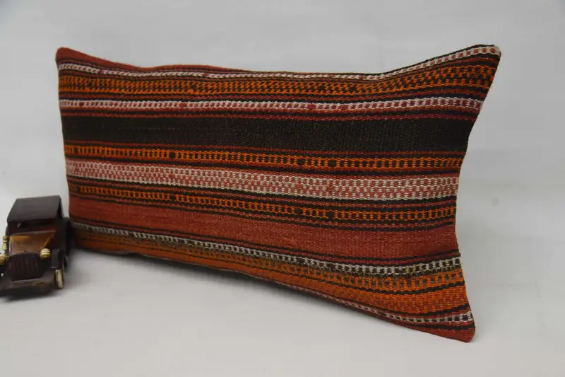 12x24 Orange Cushion Cover, Kilim Cushion Sham, Ethnic Pillow Cover Cushion, Kilim Pillow, Bed Pillow Sham, Cushion Cover, Boho Pillow - 3
