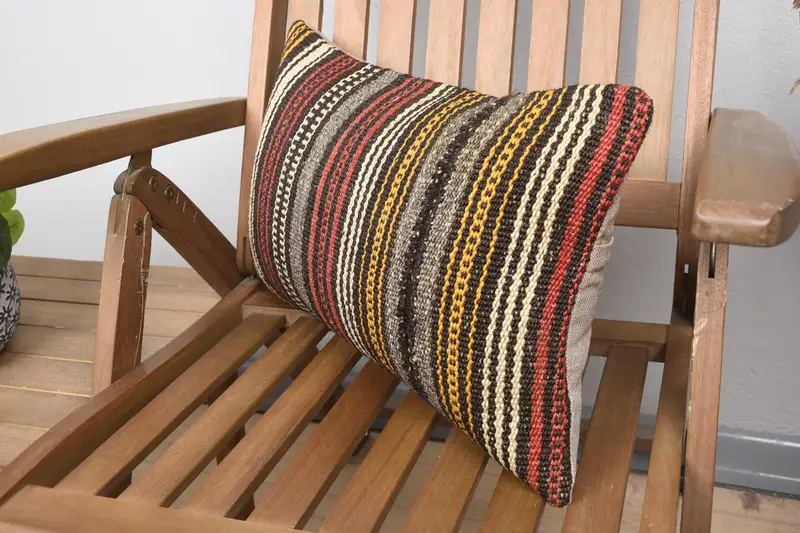 Cushion, Home Decor Pillow, Boho Pillow, Tribal Pillow Cover, 12x20 Red Cushion Cover, Decorative Throw Pillow Cover, Bright Pillow, Turkish Pillow - 3