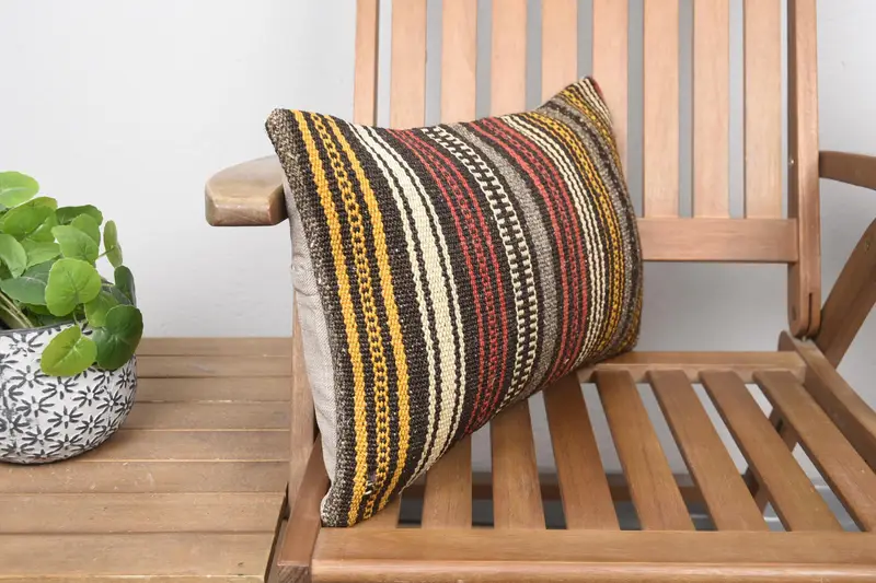 Cushion, Home Decor Pillow, Boho Pillow, Tribal Pillow Cover, 12x20 Red Cushion Cover, Decorative Throw Pillow Cover, Bright Pillow, Turkish Pillow - 2