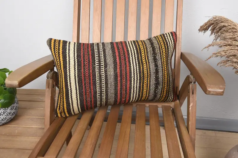 Cushion, Home Decor Pillow, Boho Pillow, Tribal Pillow Cover, 12x20 Red Cushion Cover, Decorative Throw Pillow Cover, Bright Pillow, Turkish Pillow - 1