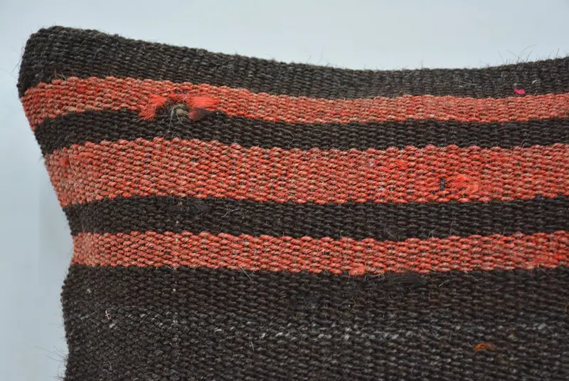Vintage Throw Cushion Cover, Cushion, Interior Designer Pillow, Antique Pillows, 12x12 Black Cushion, Handmade Kilim Cushion - 2
