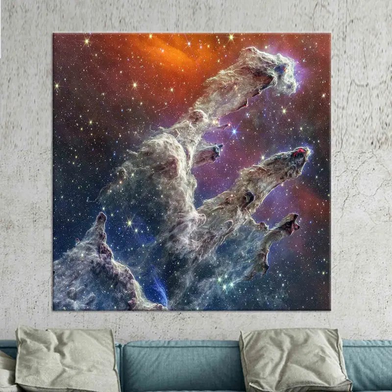 NASA Wall Decor, Canvas Wall Decor, Nebula Print, James Webb Telescope, Pillars of Creation Canvas, Starry Sky Wall Decor, Home Decor, - 1