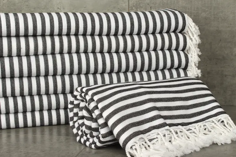 Throw Blankets, Custom Blanket, Large Beach Towel Personalized, 104x76 Cotton Striped Towel, Bridal Shower Gift, Bachelorette Party Favors - 2