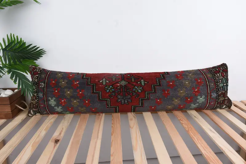 Vintage Pillow, 12x48 Red Cushion Cover, Pillow for Couch, Pillow, Personalized Gift Pillow Cushion, Vintage Kilim Pillow - 1