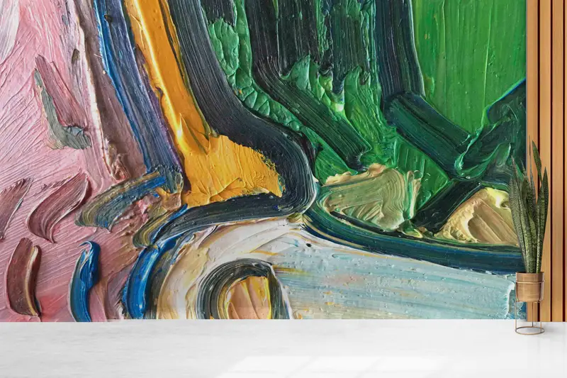 Zarif Baskılı Duvar Kağıdı: Ev Dekorasyonu için Renkli Akrilik 3D Efekti